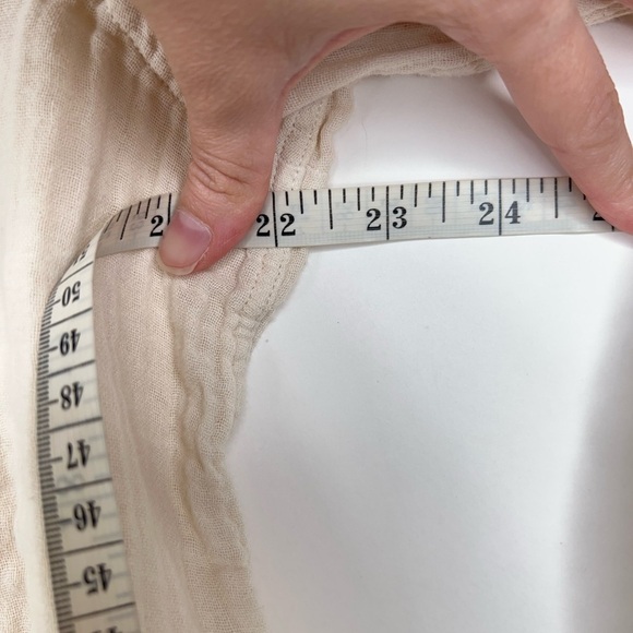 Rails Ellis Button Up Shirt Cream White Sand Long Sleeve Cotton Gauze Large - Picture 8 of 10